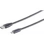 Kabel USB S/CONN 77143-1.0 USB 2.0 1 m USB C USB A Czarny