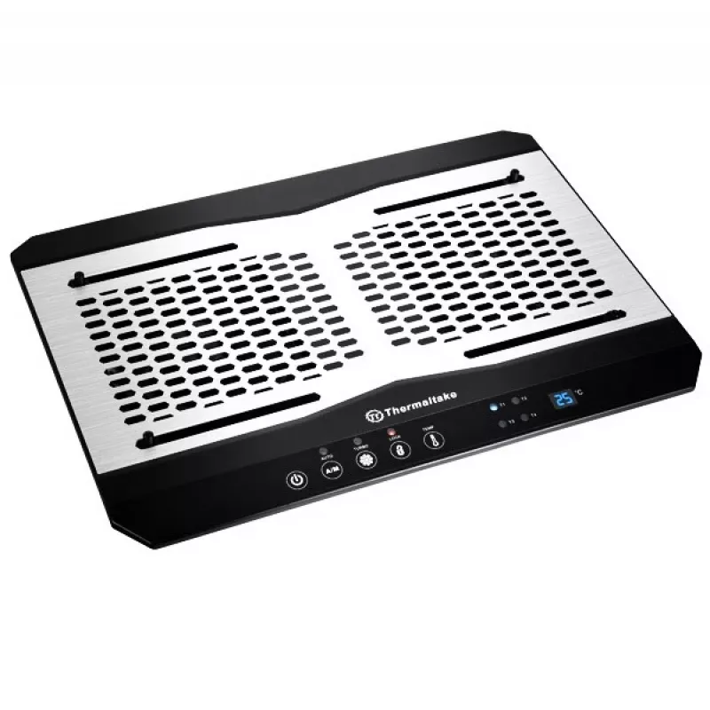 Podkładka chłodząca do notebooka THERMALTAKE CL-N002-PL12BL-A z wentylatorem 12 cm, aluminiowo-plastikowa, 390×277,5×49,3 mm, 1000–1300 obr./min
