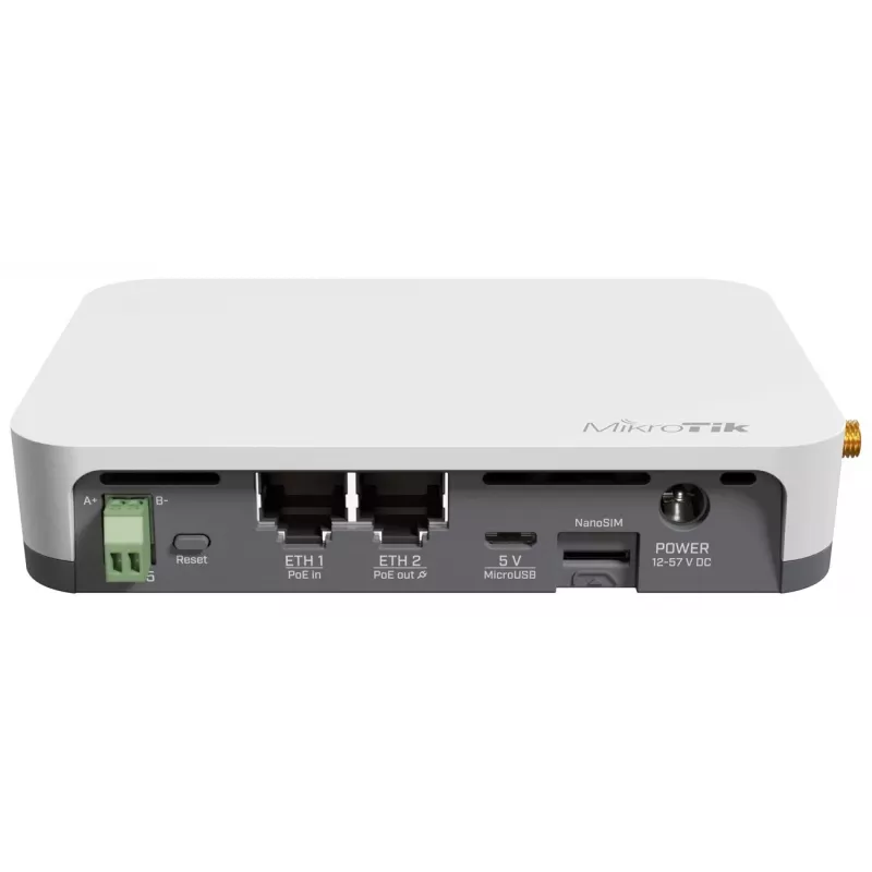 Brama sieciowa/kontroler MikroTik KNOT LR8G — Jednopasmowy 2,4 GHz, Ethernet 100 Mbit/s, QCA9531 650 MHz, RS-485, NanoSIM