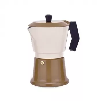 Aluminiowy kafetier na kuchenkę Maestro MR-1657-3-BEŻOWY – ekspres do espresso na 3 filiżanki, beżowy