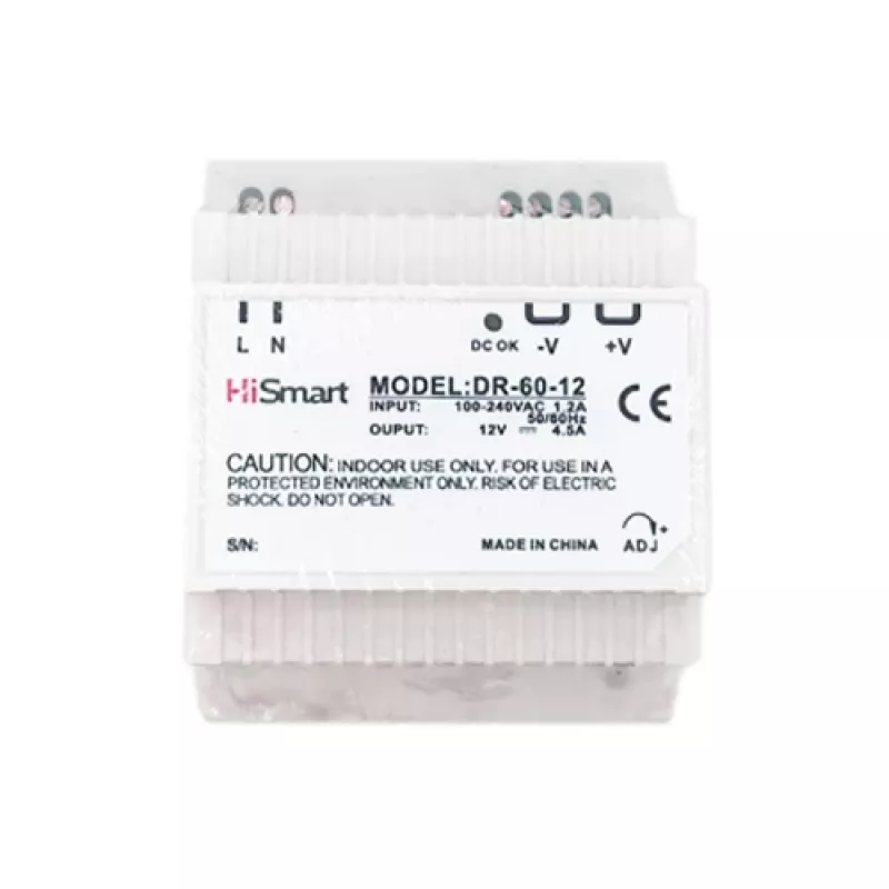 Zasilacz 12V, 4,5A, 60W, szyna DIN