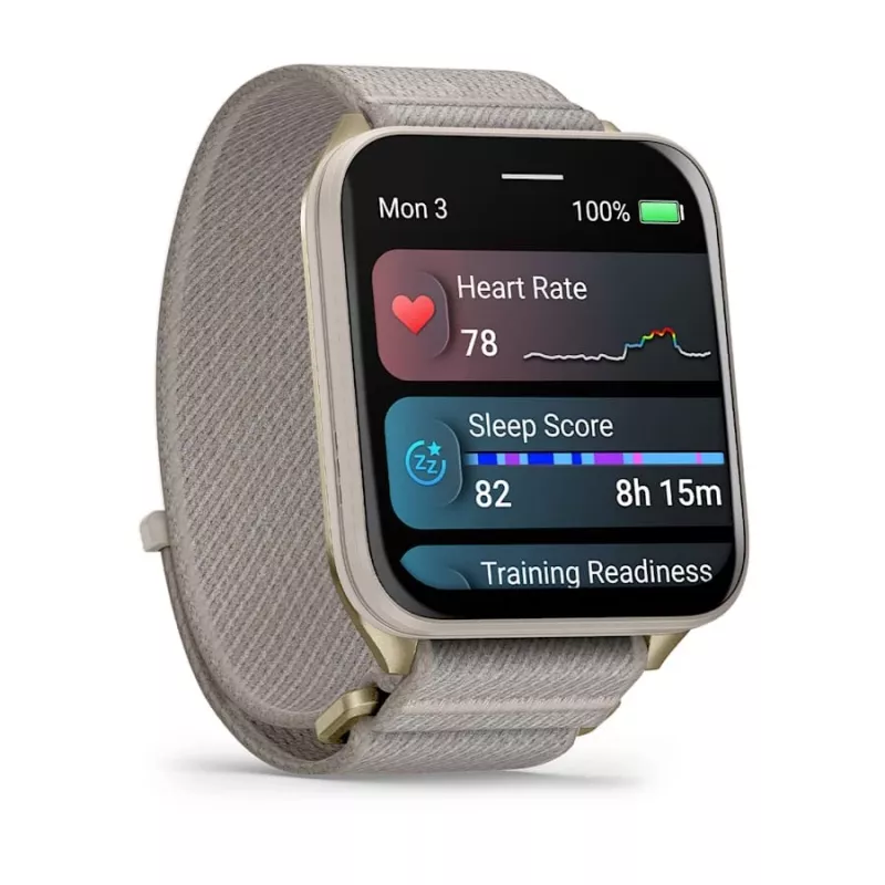 Smartwatch GARMIN Venu X1 — 5,08 cm (2 cale) AMOLED 448×486 px, ekran dotykowy, Wi‑Fi, GPS, pasek nylonowy, 34 g