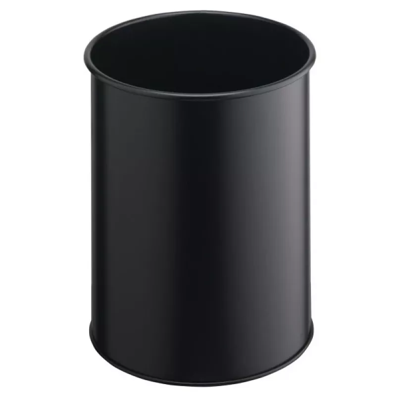 Waste Container Round Polyester Steel Czarny Durable 330101