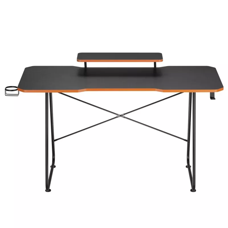 Maclean Scrivania Da Gioco NanoRS Con Ripiano per Monitor Max. 50 Kg Altezza 850 Mm Nero RS170, Tavolo Gaming, Nero