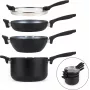 Zestaw naczyń kuchennych Russell Hobbs RH01840EU7 — 4-częściowy, kompaktowy, metaliczny marmur