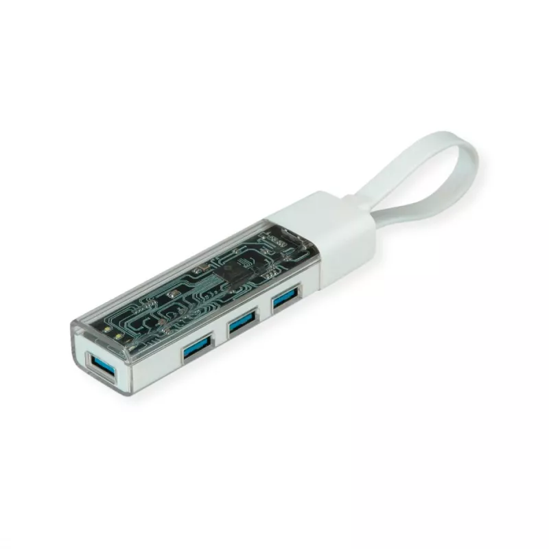 ROLINE mobilny hub USB 3.2 Gen 1, 4-portowy, kabel połączeniowy Type A+C