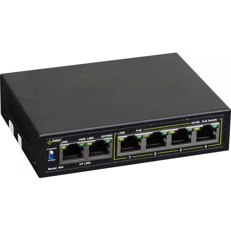 Przełącznik sieciowy PULSAR Switch POE Pulsar S64 4 porty 2 uplink