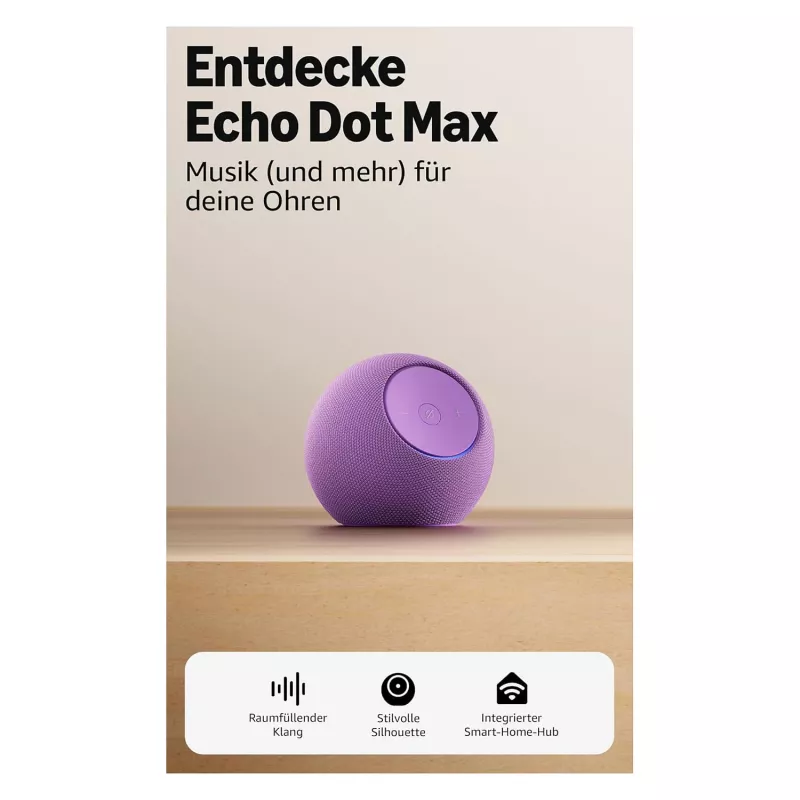 Amazon Echo Dot Max 2025 - Ametyst - Bluetooth (B0DKLDMHYB)