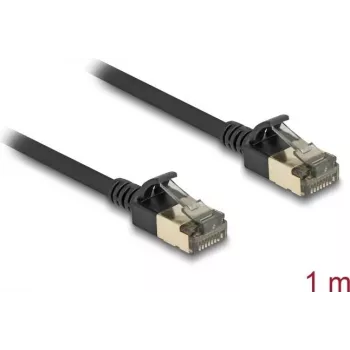 Kabel sieciowy DeLOCK RJ45 kat.8.1 F/FTP cienki Pro 1m czarny