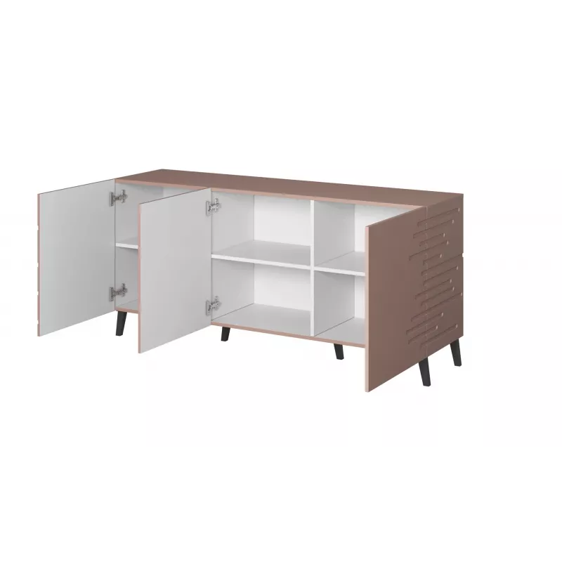 Komoda cama meble Cama Nova 155×40×72 cm, matowy róż, rama z MDF