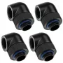 Adapter 90° G1/4 cala męski na G1/4 cala żeński obrotowy, XSPC, czarny, opakowanie 4 szt.