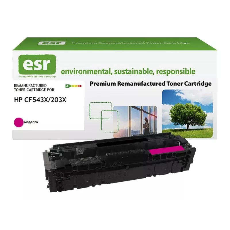 Kaseta z tonerem ESR kompatybilna z HP CF543X magenta o wysokiej wydajności regenerowana 2.500 stron