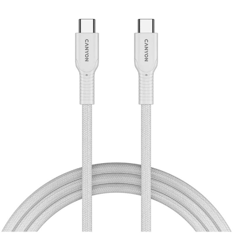Kabel CANYON OnWire 60CL C-C 60W COLOR Pleciony 1m Biały