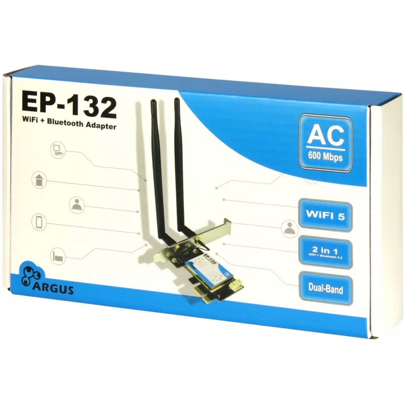 Bezprzewodowa karta sieciowa USB INTER-TECH Argus EP-132, USB 2.0, Wi-Fi 5 (do 600 Mbps)