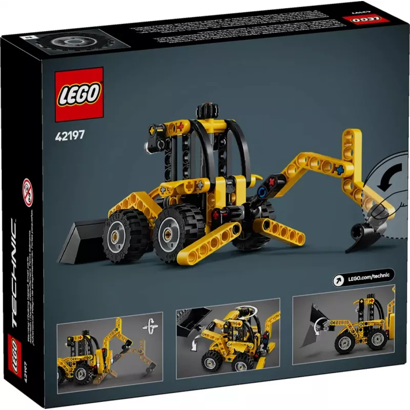 Zestaw konstrukcyjny LEGO Technic Ładowarka teleskopowa 42197 — przegubowe skrętne kierowanie, działająca ładowarka, 104 elementów, zalecany wiek 7+