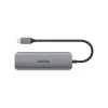Hub USB Unitek P5+ — 5 portów (4 × USB 3.2 Gen 2 Type-A), host USB 3.2 Gen 1, 5 Gbit/s, 10 W PD, aluminium, szary
