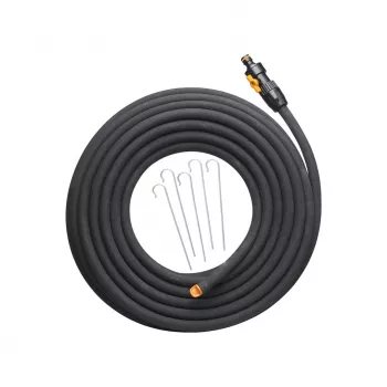 Wąż ogrodowy Fiskars 1025935 — gumowy, 15 m, naziemny, odporny na UV, czarny, Ø 39 mm