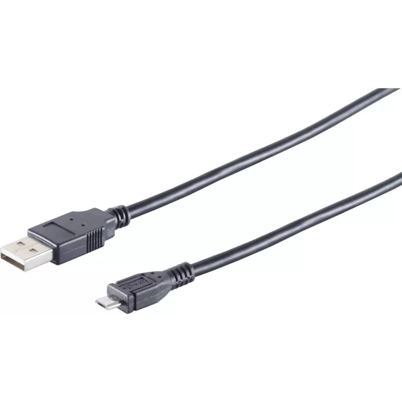 Kabel USB S/CONN 14-11055 5m USB A Micro-USB B Czarny
