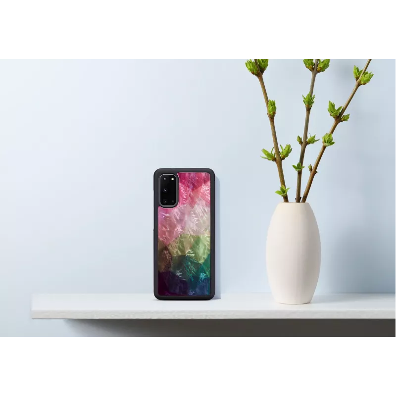 Etui ochronne iKins do Samsung Galaxy S20 — wzór wodnych kwiatów, czarne