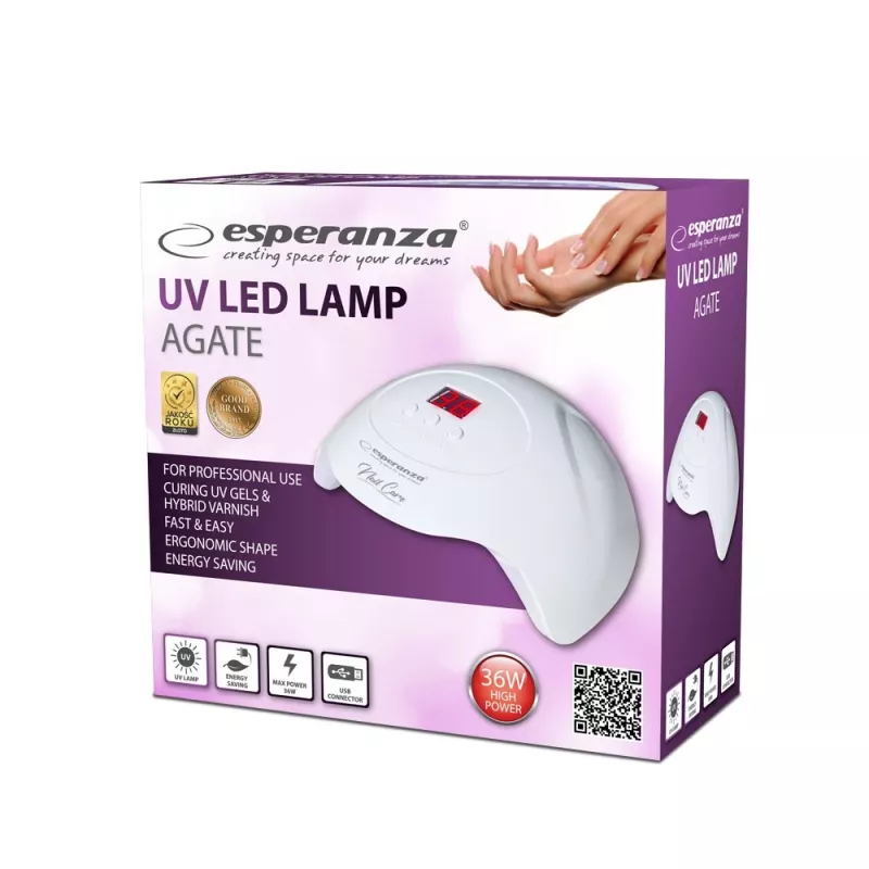 Suszarka do paznokci ESPERANZA EBN010 36W UV+LED, 15 lamp, biała, wbudowany wyświetlacz, czujnik ruchu