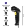 Qoltec 1D Laserowy Czytnik Kodów Kreskowych | USB | Czarny