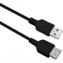 Przedłużacz USB 2.0 helos 288309 0,5 m — Czarny, męsko-żeński