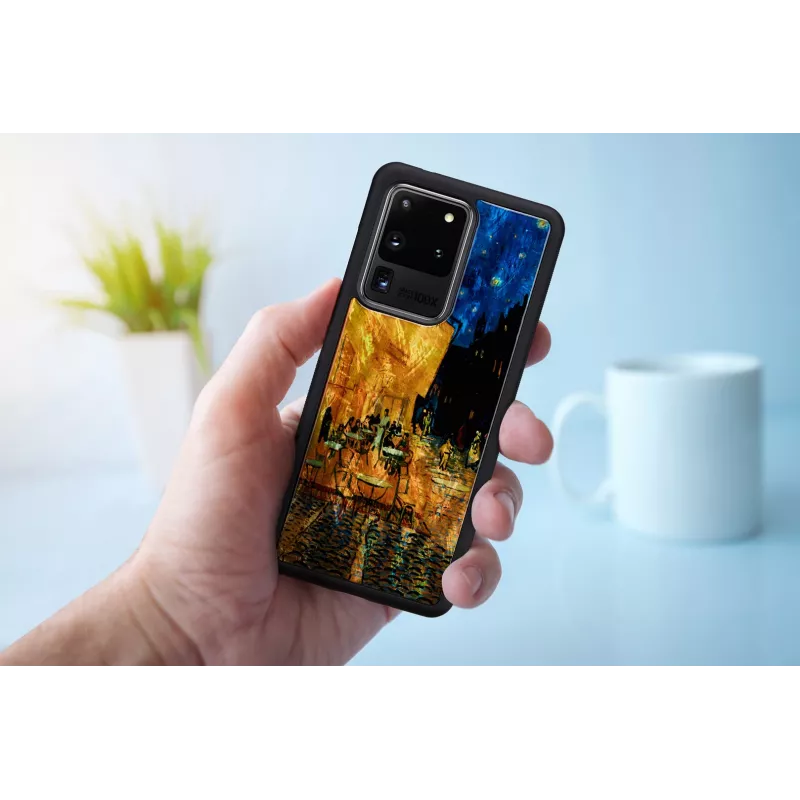 Etui iKins do Samsung Galaxy S20 Ultra — czarne, model 'Cafe Terrace'