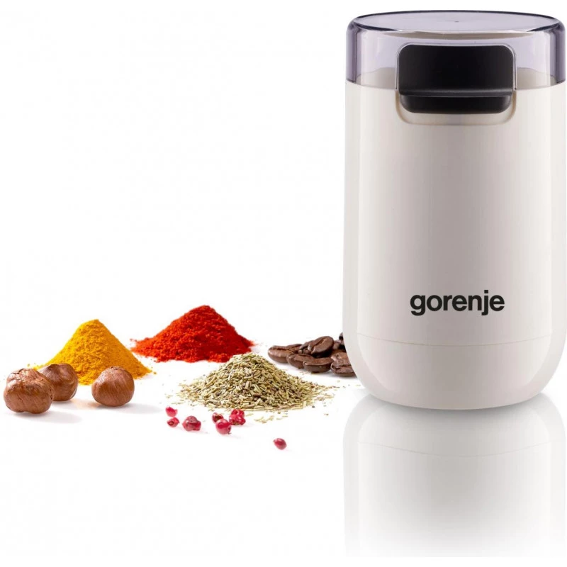 Gorenje | Młynek do kawy | SMK150SW | 150 W | Pojemność na ziarna kawy 45 g | Wyłącznik bezpieczeństwa pokrywy | Biały