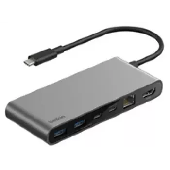Belkin CONNECT USB-C 8-w-1 Hub, podwójne porty USB-C, si. INC024hqSGY
