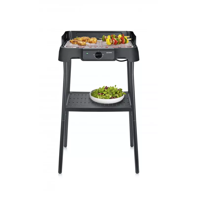 Elektryczny grill stołowy SEVERIN PG 8594 — 2000 W, ruszt prostokątny, czarny