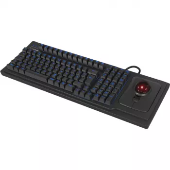 Przewodowa mechaniczna klawiatura pełnowymiarowa KeySonic KSK-8202ELU-T (DE) — USB, układ niemiecki, czarna