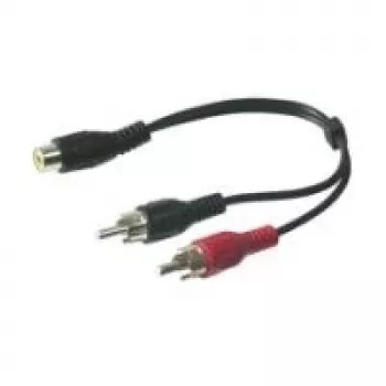 Wentronic Goobay Kabel adaptera RCA, czarny, 0,2 m - gniazdo RCA > 2x wtyk RCA (audio lewy/prawy) (50008)