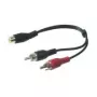 Wentronic Goobay Kabel adaptera RCA, czarny, 0,2 m - gniazdo RCA > 2x wtyk RCA (audio lewy/prawy) (50008)