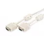 Kabel połączeniowy do monitora VGA DIGITUS AK-310103-100-E — HD15(M) do HD15(M), 10 m, 3 koncentryczne + 7-żyłowy, beżowy