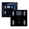 Elektroniczna waga osobista Omron VIVA — kwadratowa, czarna, maks. 150 kg, dokładność 100 g, tkanka tłuszczowa/BMI/BMR, pamięć dla 30 użytkowników