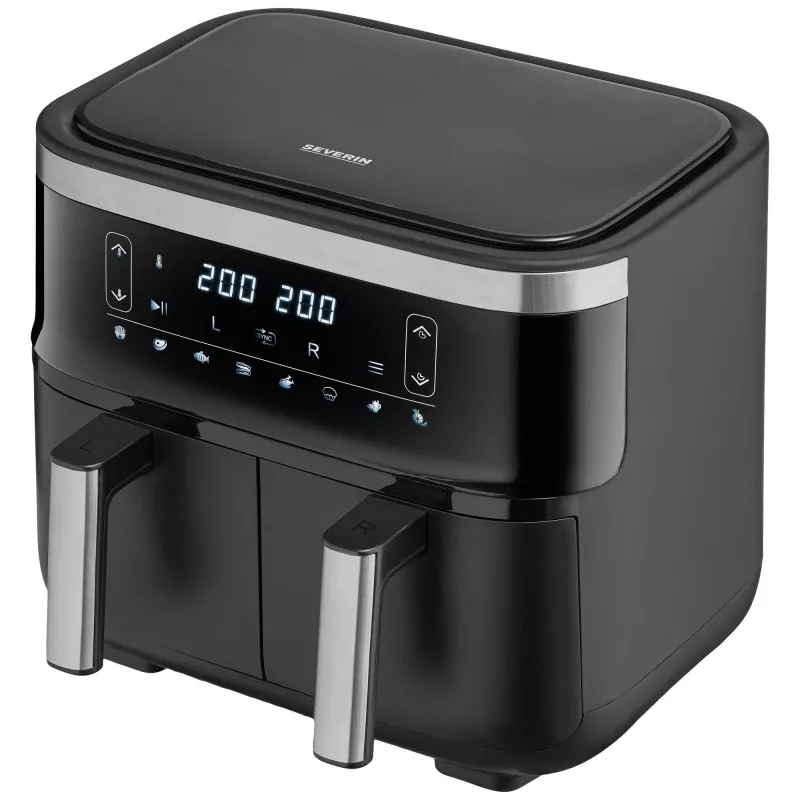 Gorącopowietrzna frytownica Severin FR 2453 Double 3,25 l 2850 W Czarny Srebrny
