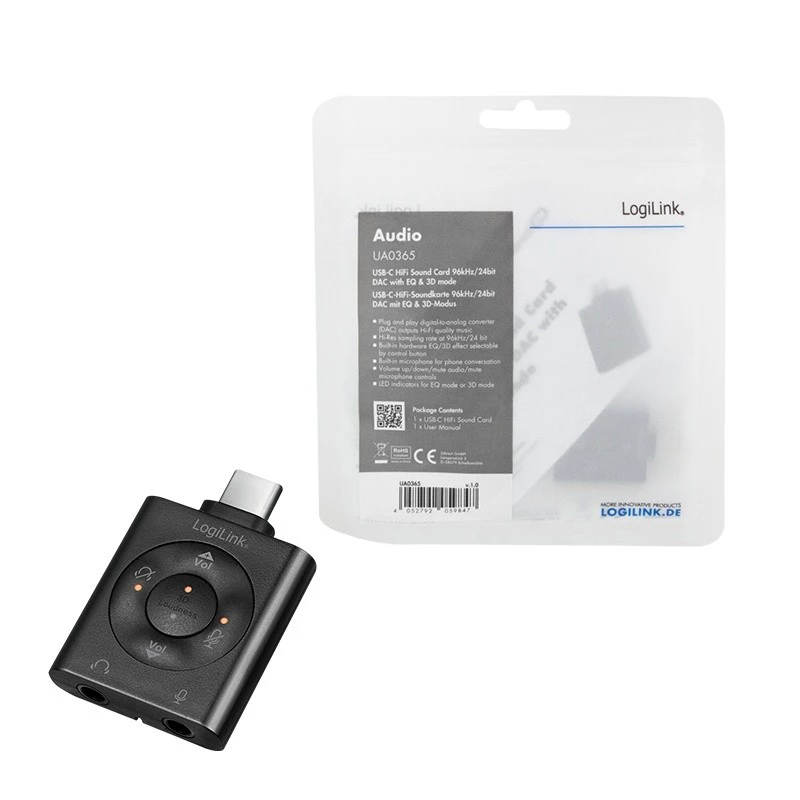 Adapter audio USB3.2 USB-C/M na 2x3,5mm/ż 7.1