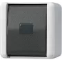 Przełącznik przyciskowy JUNG 833 W — czarno-biały, IP44, 250 V AC, 10 A