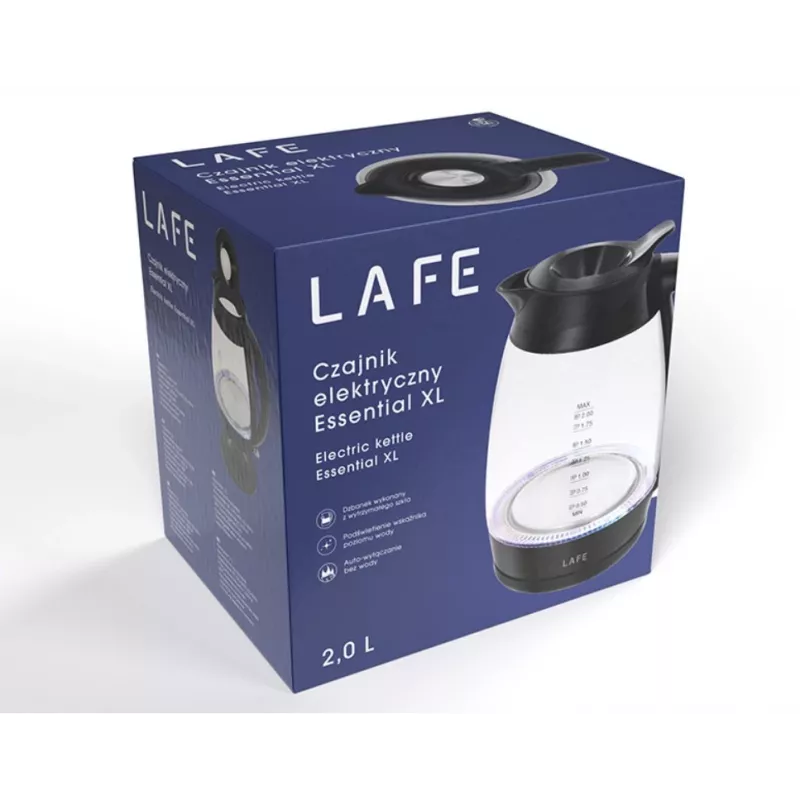 Czajnik elektryczny LAFE Essential XL 1,7 l 2200 W szklany