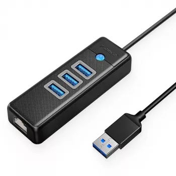 Koncentrator USB ORICO PW3UR-U3 3-portowy z portem Ethernet RJ45