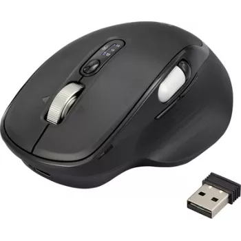 Renkforce RF-WM-220 Mysz bezprzewodowa, Bluetooth® Rozmiar: M/L optyczna Czarny 11 przycisków 4800 dpi Ergonomiczna, Easy Switch 3 urządzenia, funkcja Multipair, (RF-6857524)