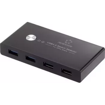 Renkforce RF-SHB-200 4-portowy przełącznik i hub USB 3.0 Czarny (RF-4474114)