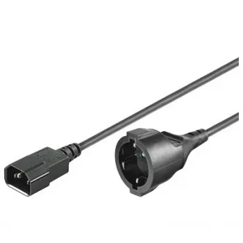 Kabel zasilający Microconnect PE130150 Czarny 1,5 m Wtyczka C14 Wtyczka zasilająca typ F