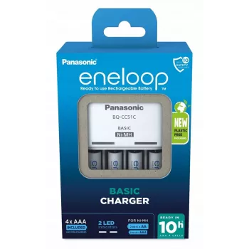 Ładowarka do baterii PANASONIC Eneloop Basic BQ-CC51 + 4x AAA 800 mAh (K-KJ51MCD04E)