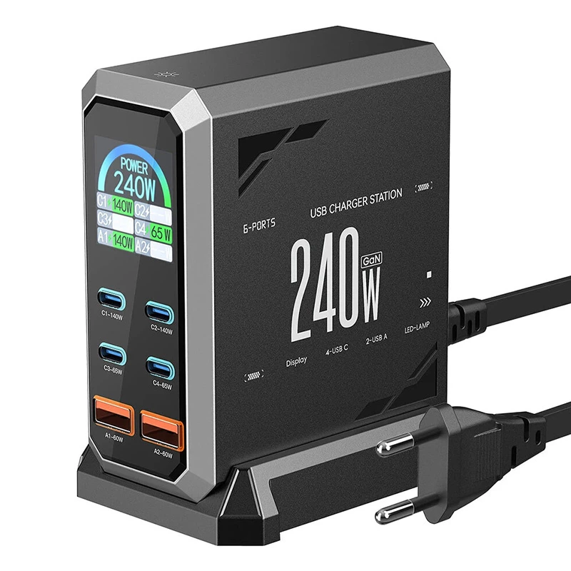 Blitzwolf BW-S31 2xUSB-A, 4xUSB-C, PD, 240W ładowarka sieciowa