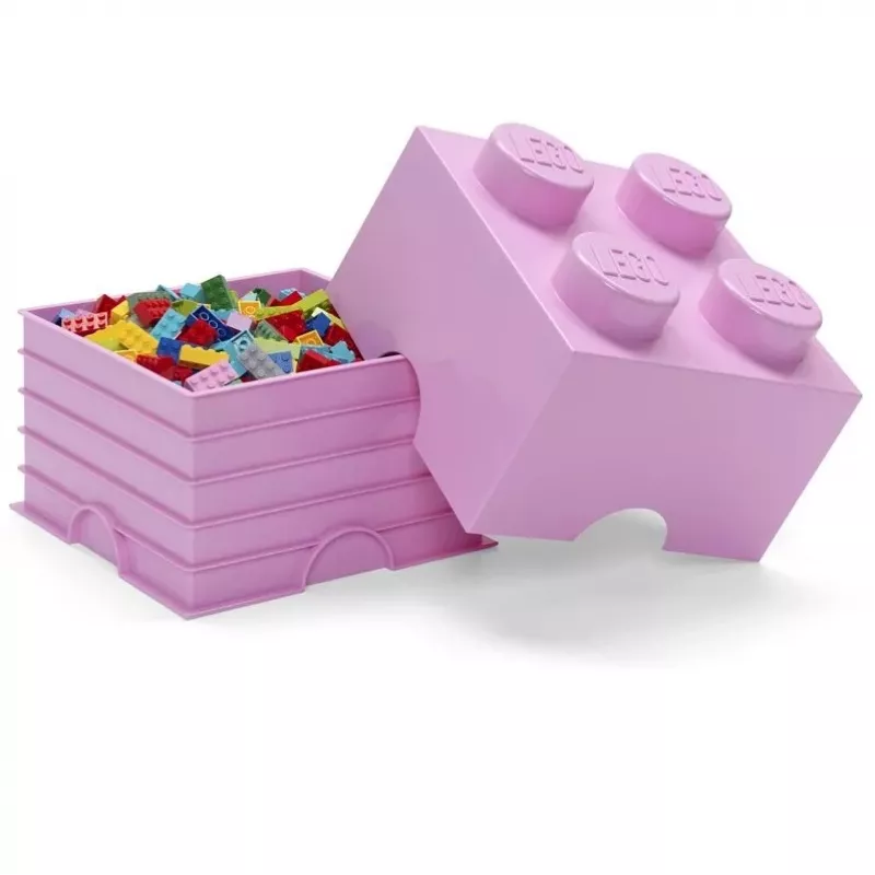 Storage Brick LEGO Room Copenhagen 4, różowy — pojemnik LEGO 40031738, układany w stosy pojemnik na zabawki i tekstylia
