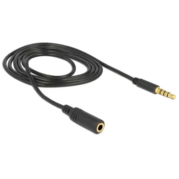 Kabel audio 3.5 mm męski na żeński DeLOCK 84666 czarny 1 m