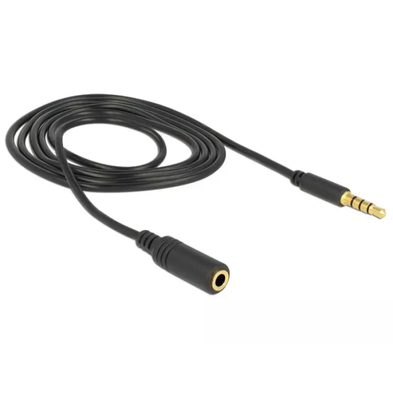 Kabel audio 3.5 mm męski na żeński DeLOCK 84666 czarny 1 m