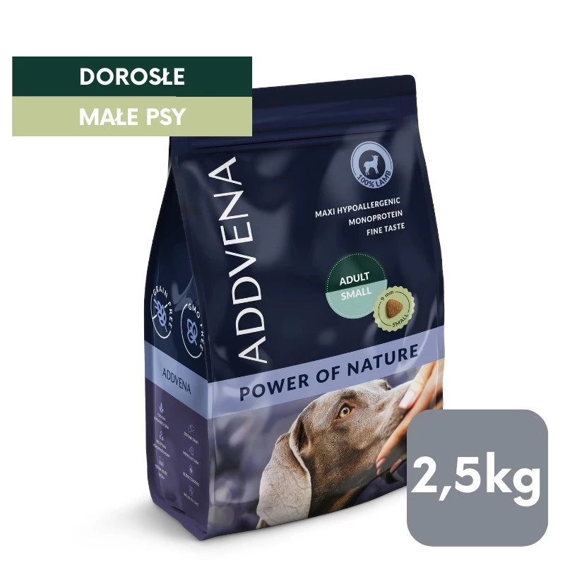ADDVENA Power of Nature Adult Small Lamb - sucha karma dla psa - 2,5kg