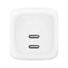 Wewnętrzna szybka ładowarka AC Belkin WCH020KQ2MWH-B6 — 2x USB‑C, 2 m zintegrowany kabel, biała